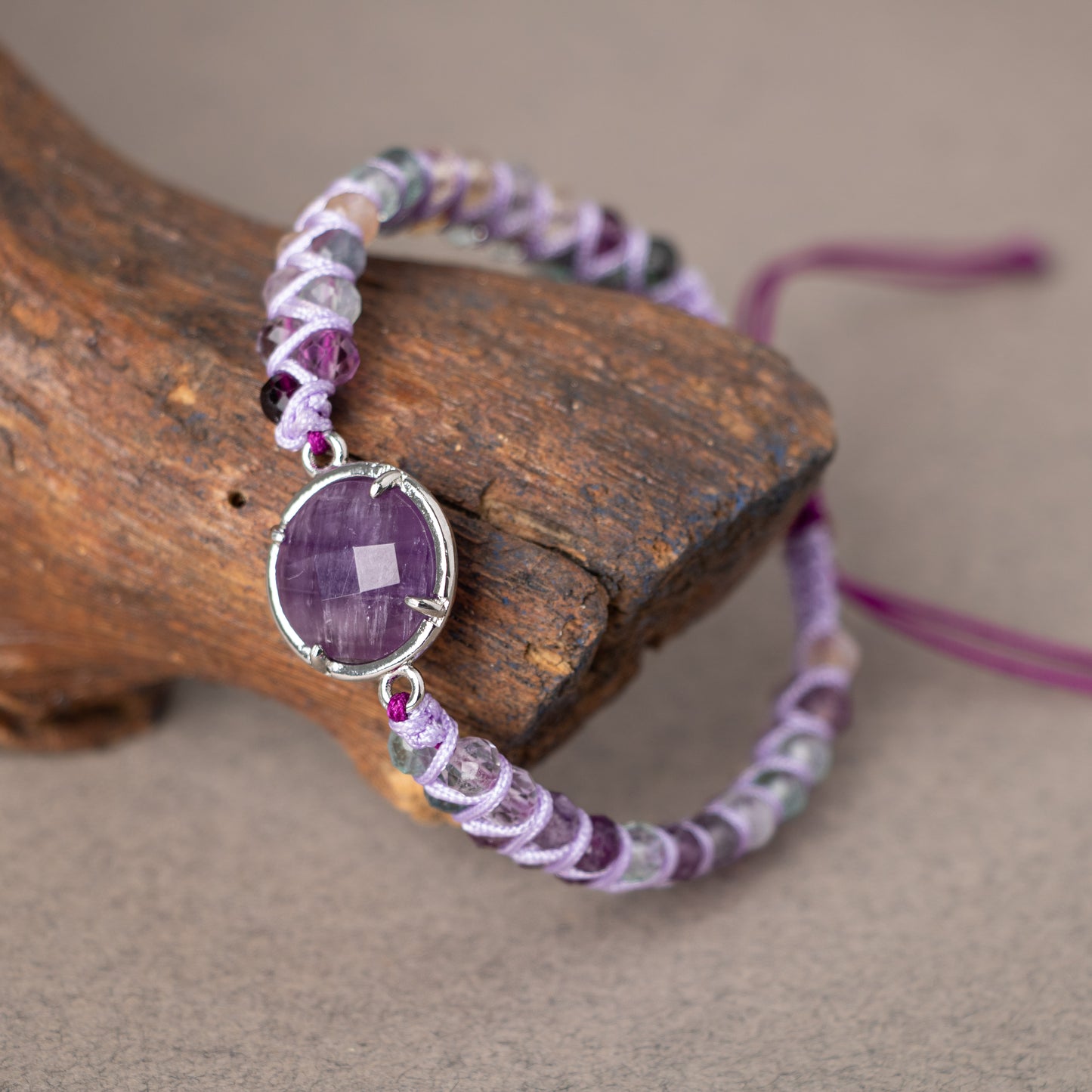 Ametrine Natural Stone Macrame Design Bracelet