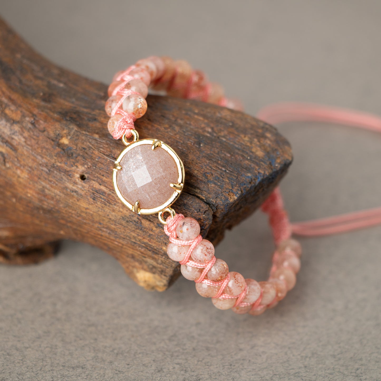 Sun Stone Natural Stone Macrame Design Bracelet