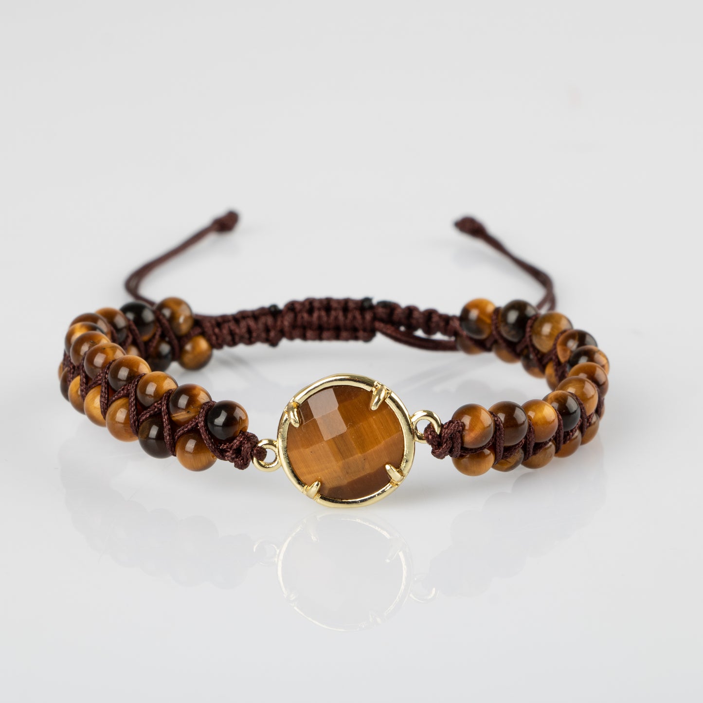 Tiger Eye Natural Stone Macrame Design Bracelet