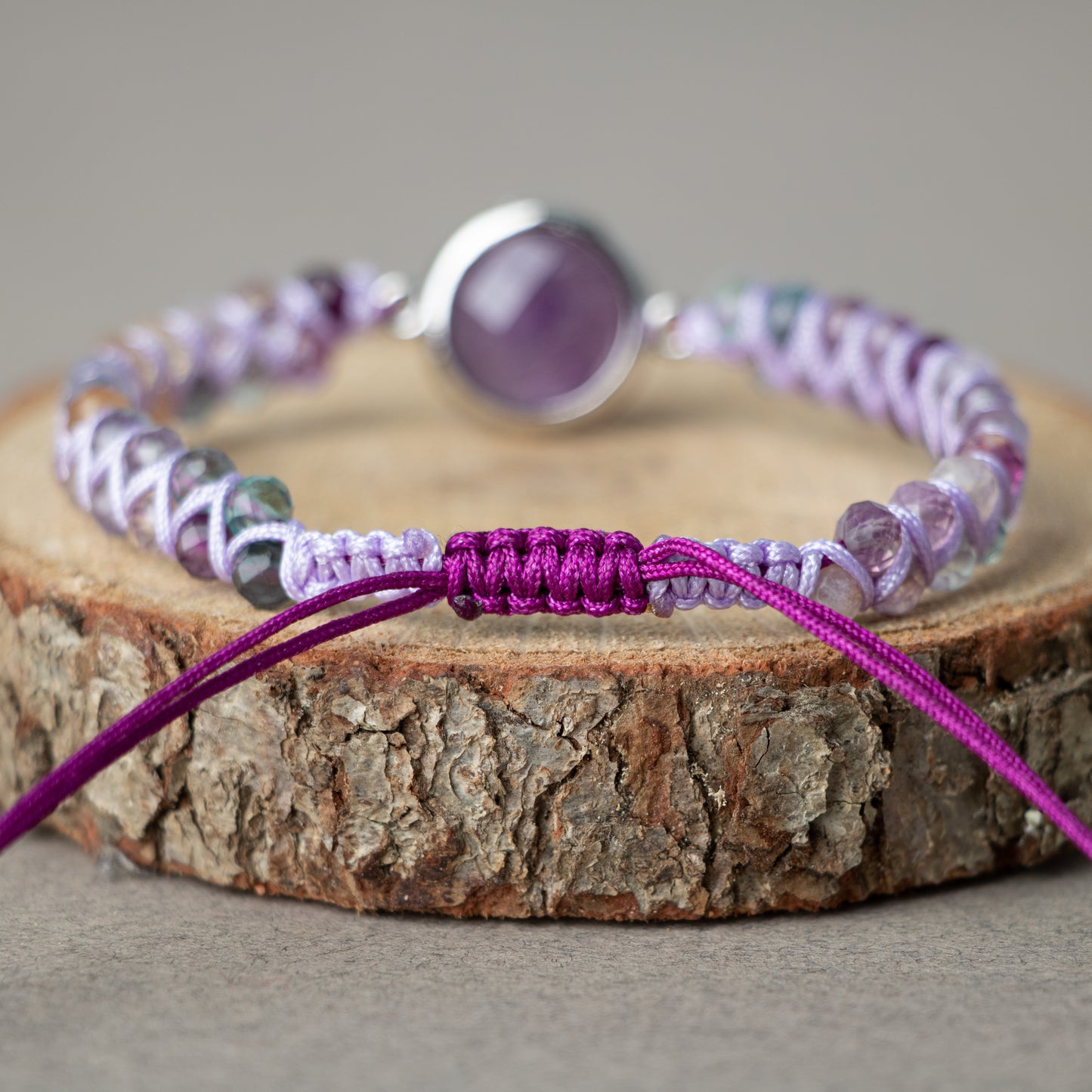 Ametrine Natural Stone Macrame Design Bracelet