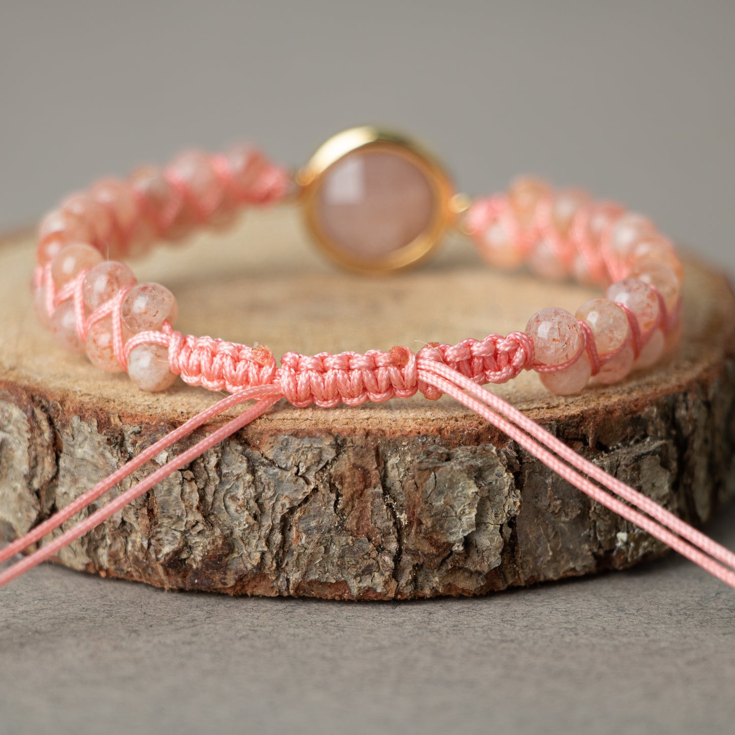 Sun Stone Natural Stone Macrame Design Bracelet