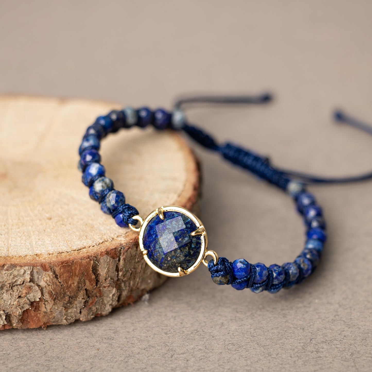 Lapis Lazuli Natural Stone Macrame Design Bracelet