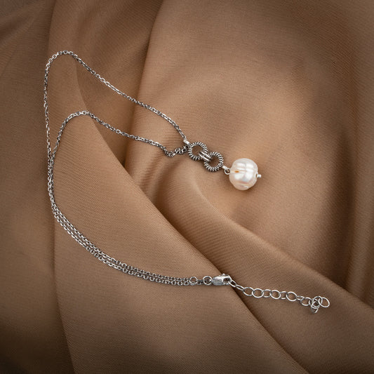 Pearl Natural Stone 925 Sterling Silver Necklace