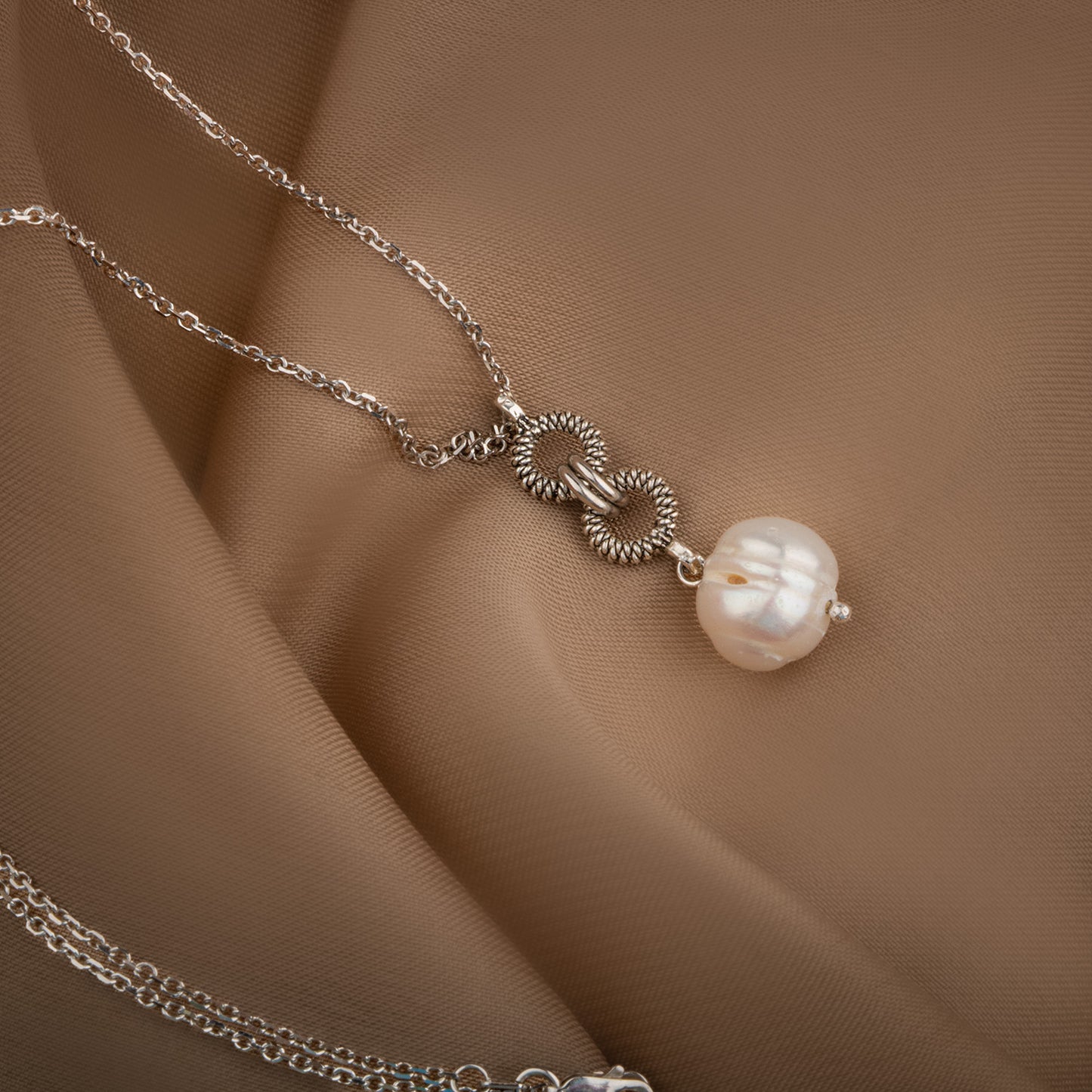 Pearl Natural Stone 925 Sterling Silver Necklace