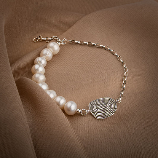 Pearl Natural Stone 925 Sterling Silver Bracelet