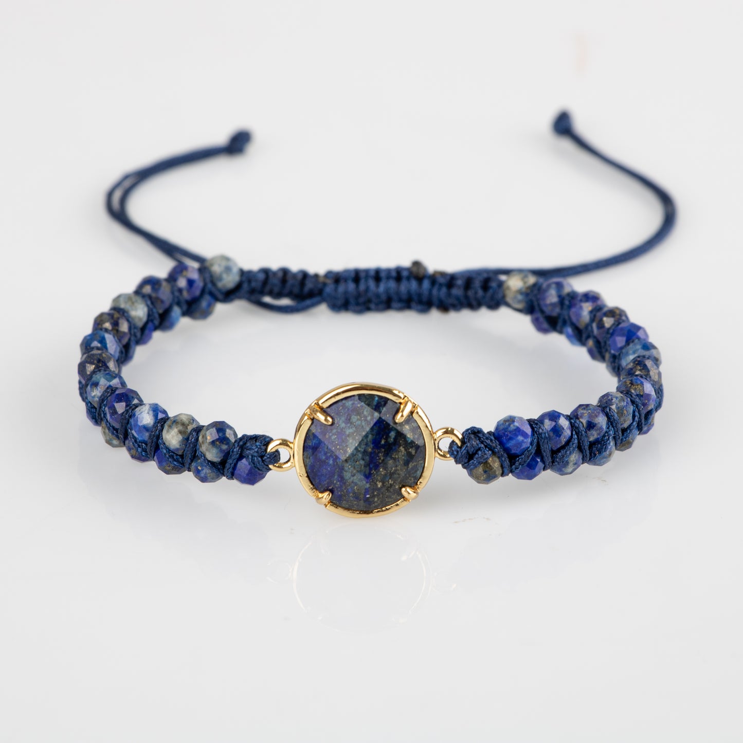 Lapis Lazuli Natural Stone Macrame Design Bracelet