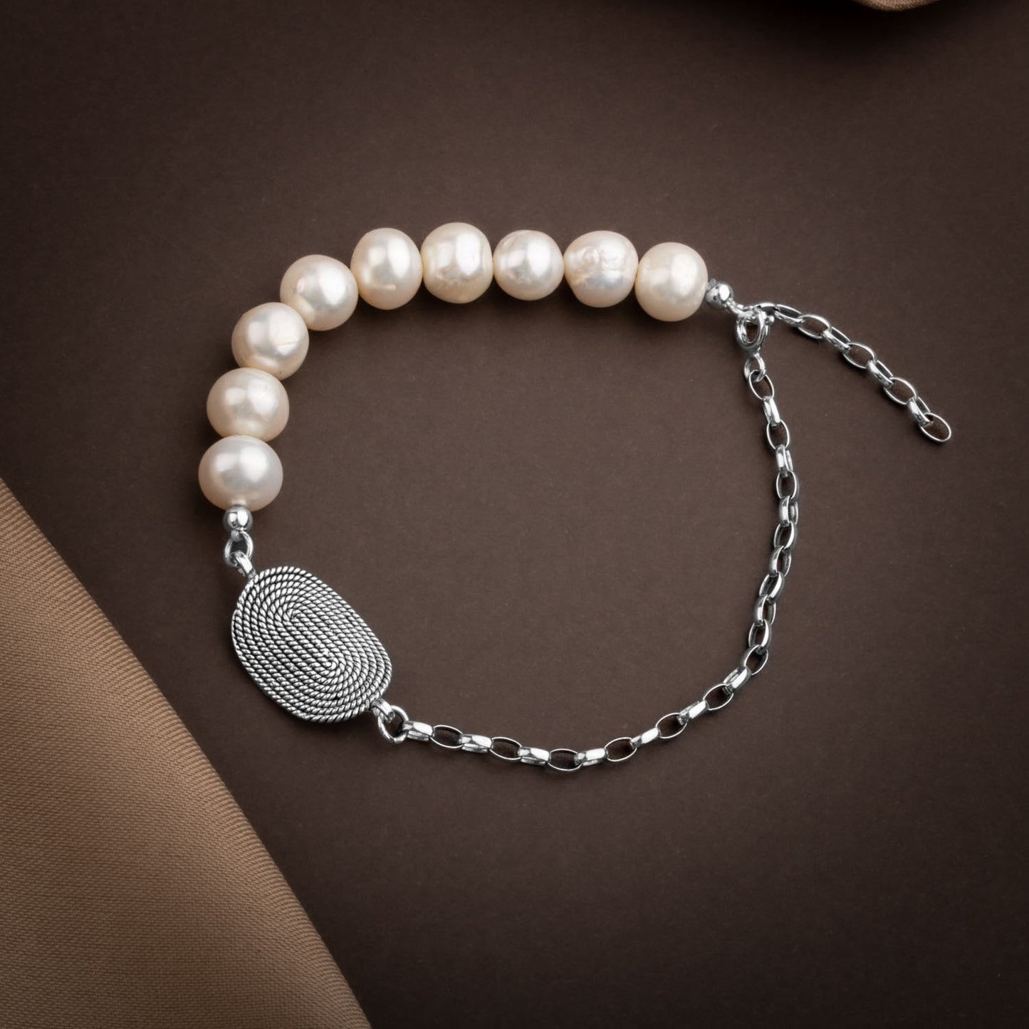 Pearl Natural Stone 925 Sterling Silver Bracelet