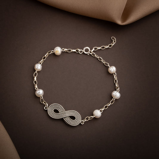 Pearl Natural Stone 925 Sterling Silver Bracelet