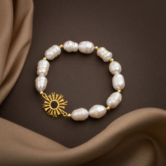 Pearl Natural Stone 925 Sterling Silver Bracelet