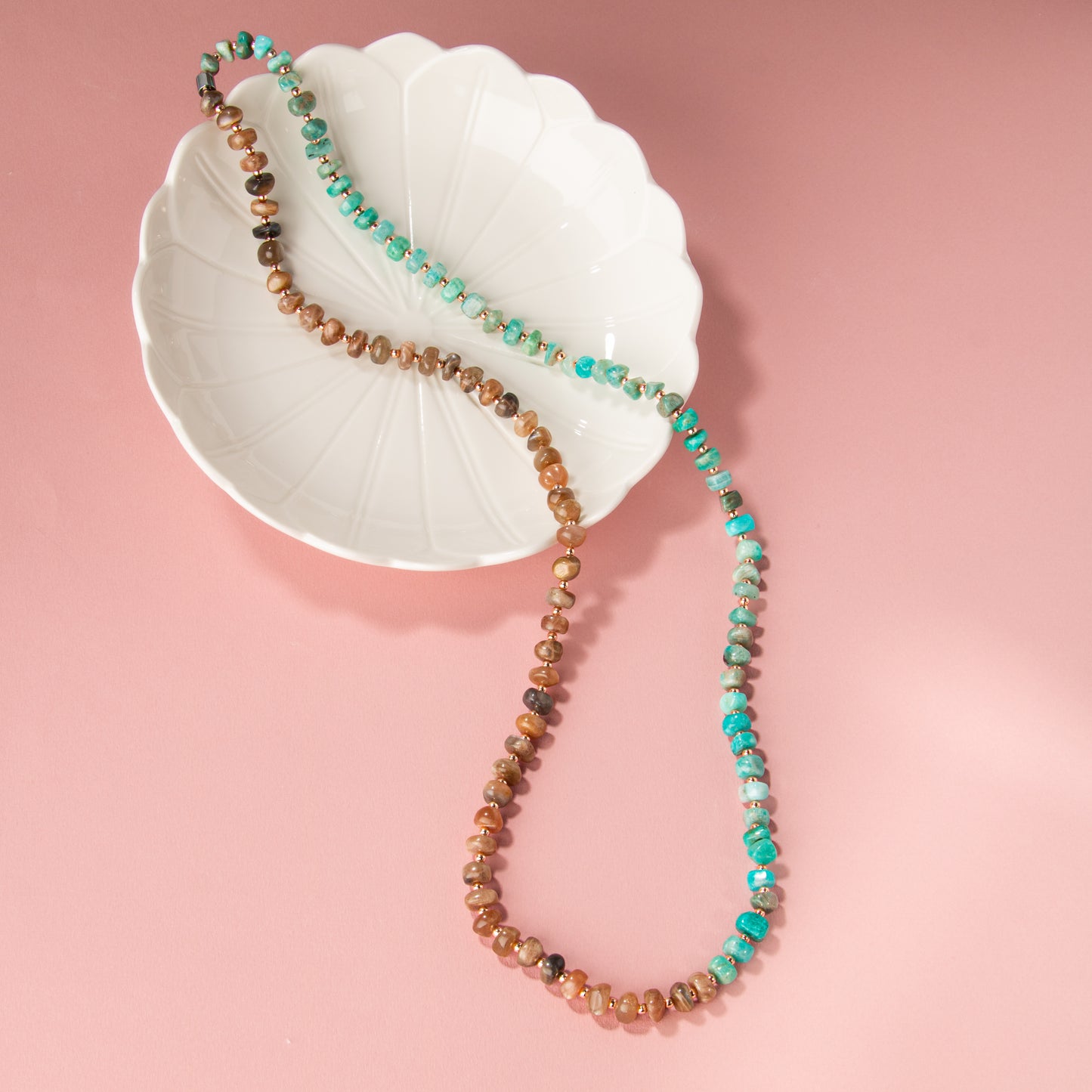 Amazonite, Sun Stone Natural Stone Necklace