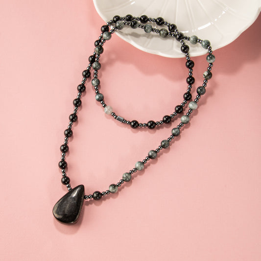 Golden Obsidian Natural Stone Necklace