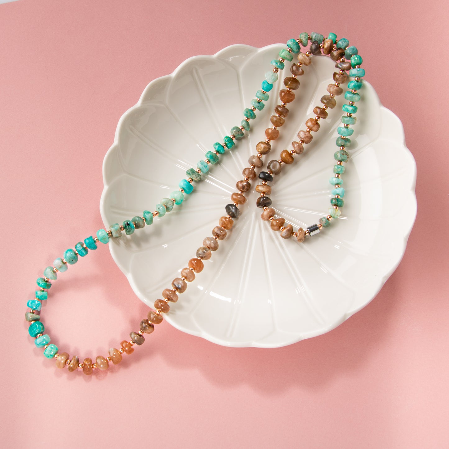 Amazonite, Sun Stone Natural Stone Necklace