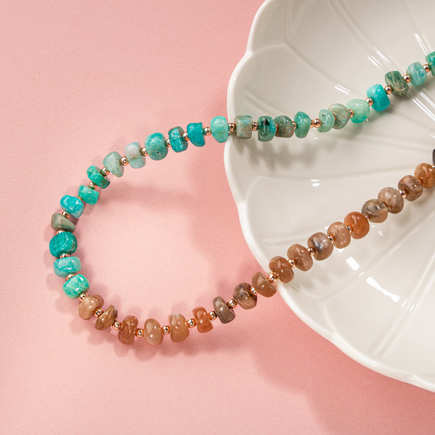 Amazonite, Sun Stone Natural Stone Necklace