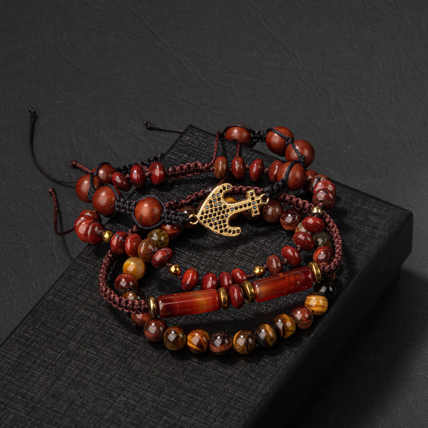 Tiger Eye, Agate Natural Stone Silver Set Bracelet