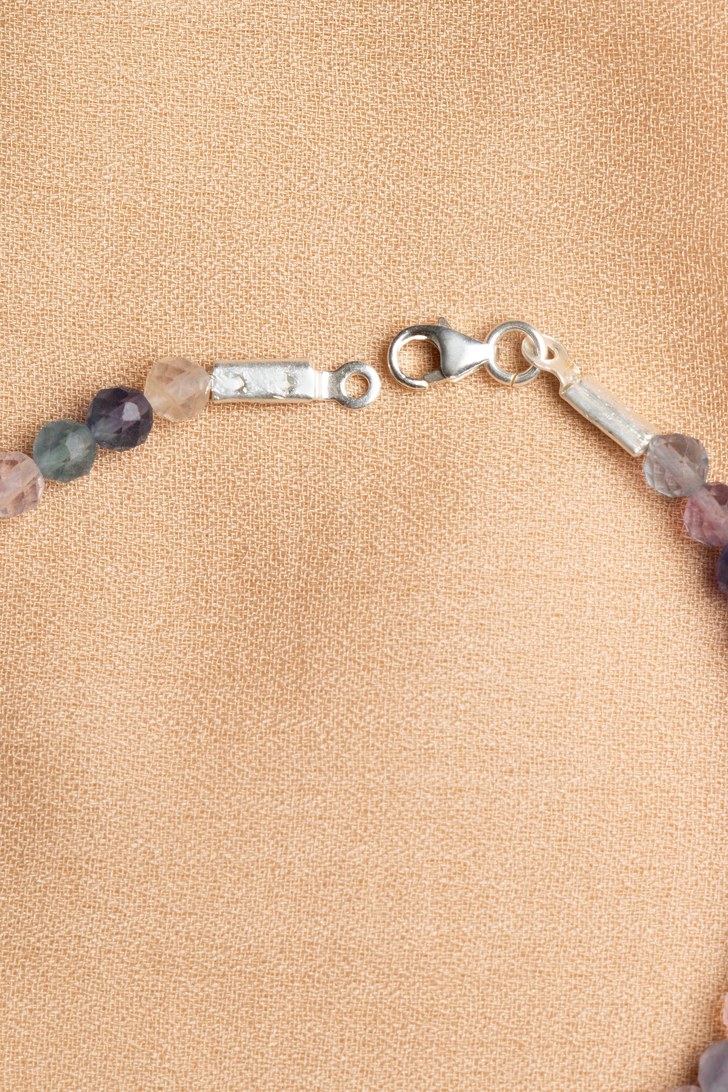 Fluorite Necklace and Bracelet Set with Silver Clasps 3-4 mm