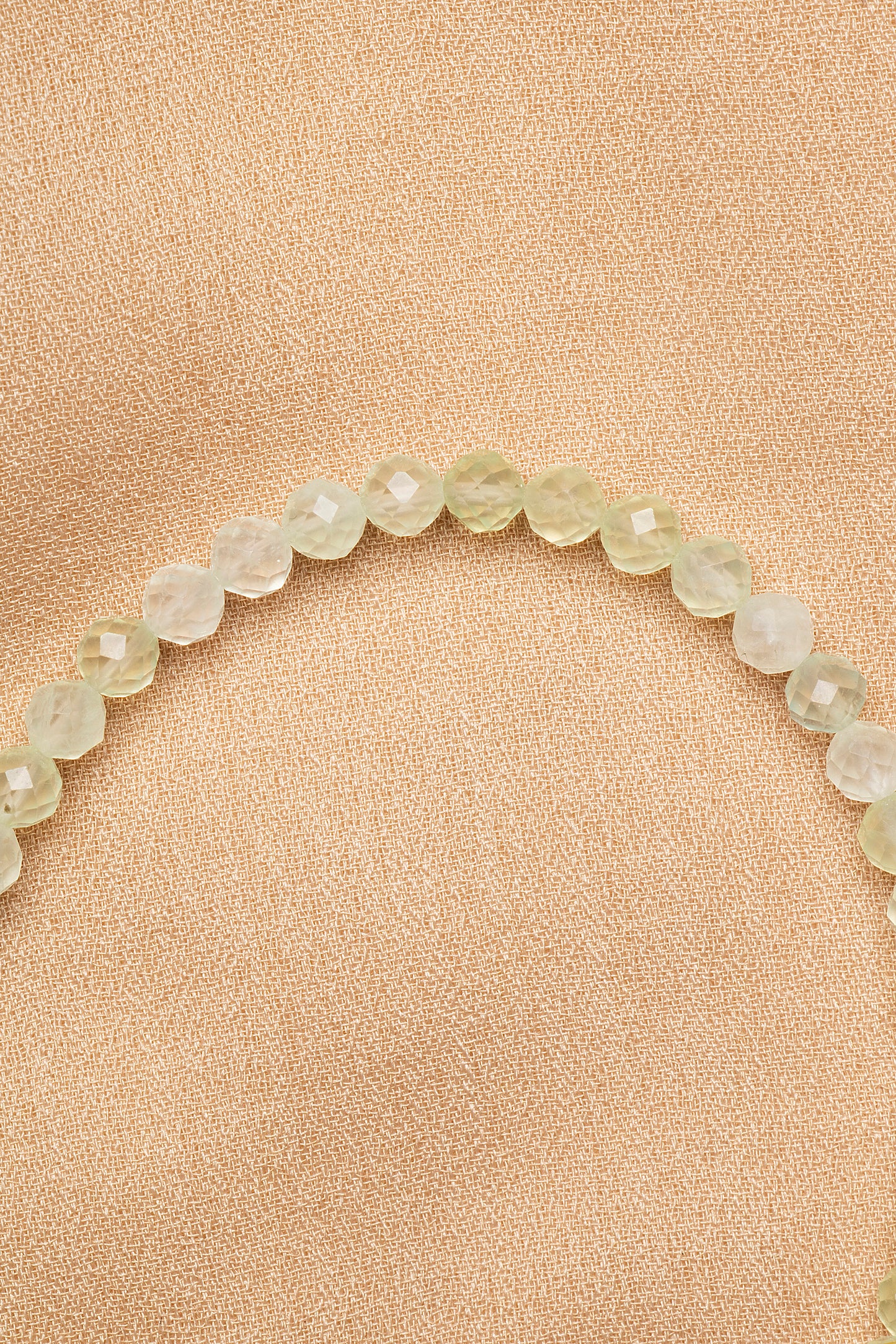 Prehnite Necklace and Bracelet Set with Silver Clasps 3-4 mm