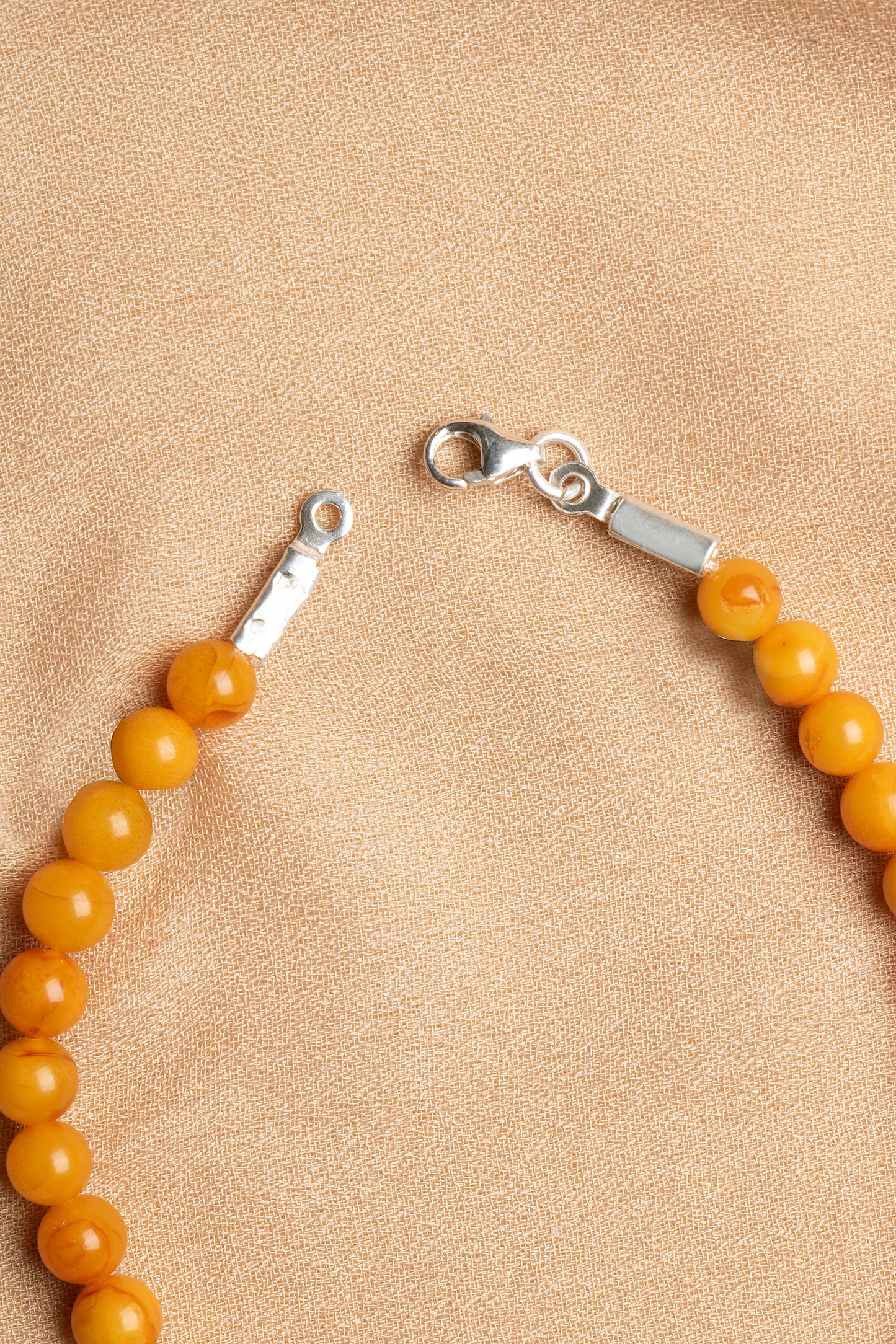 Amber Necklace and Bracelet Set with Silver Clasps 3-4 mm
