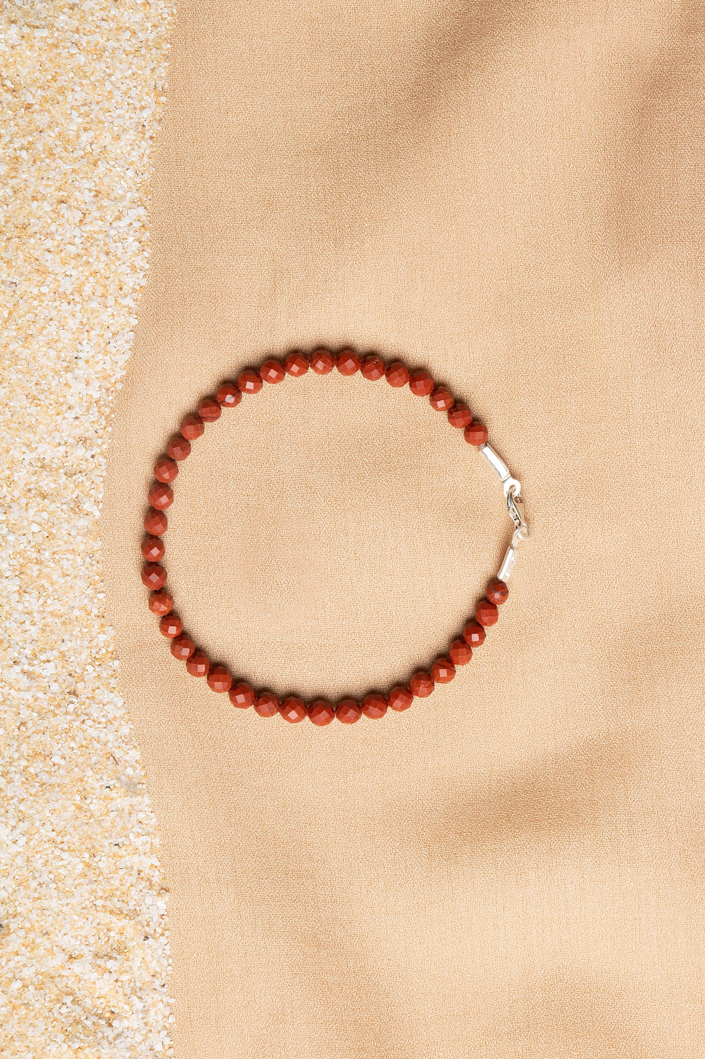 Jasper Necklace and Bracelet Set with Silver Clasps 3-4 mm