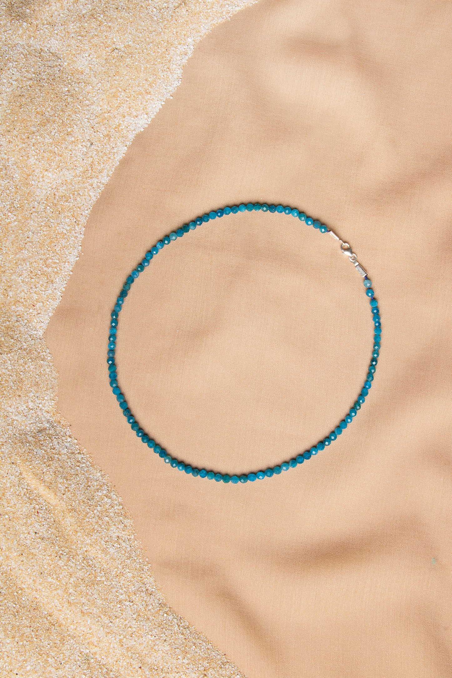 Turquoise Necklace and Bracelet Set with Silver Clasps 3-4 mm