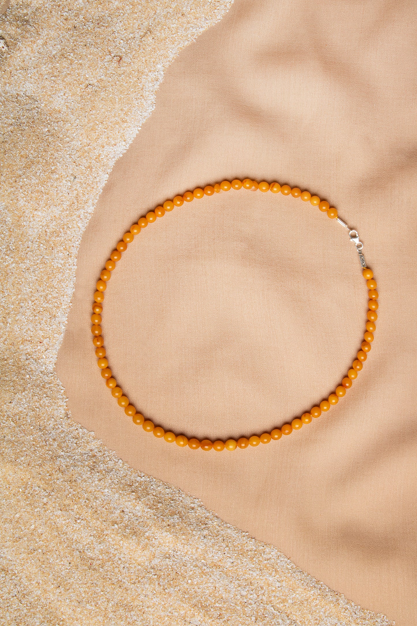 Amber Necklace and Bracelet Set with Silver Clasps 3-4 mm