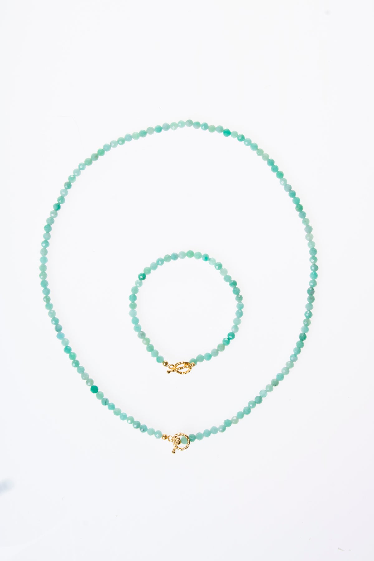 Oceanistone Emerald natural stone necklace and bracelet set