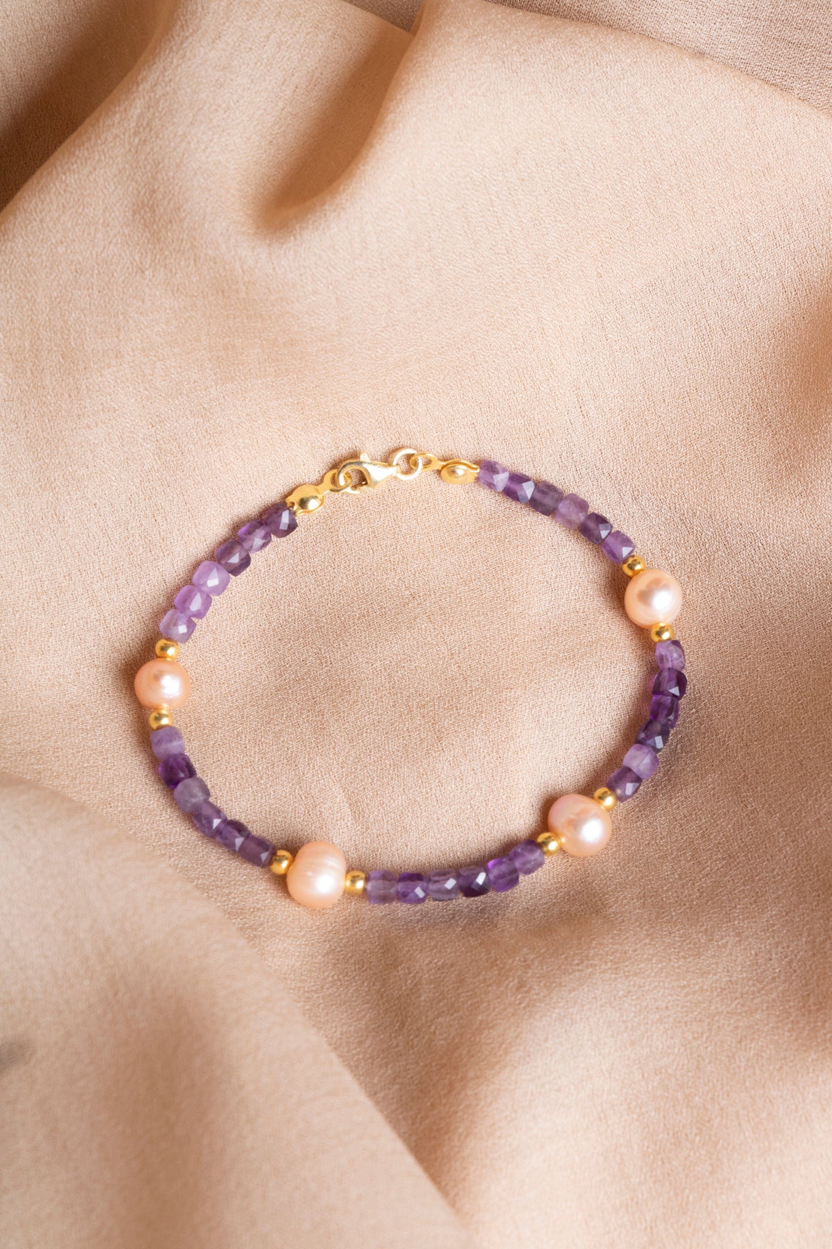 Oceanistone Amethyst - Pearl Natural Stone Bracelet