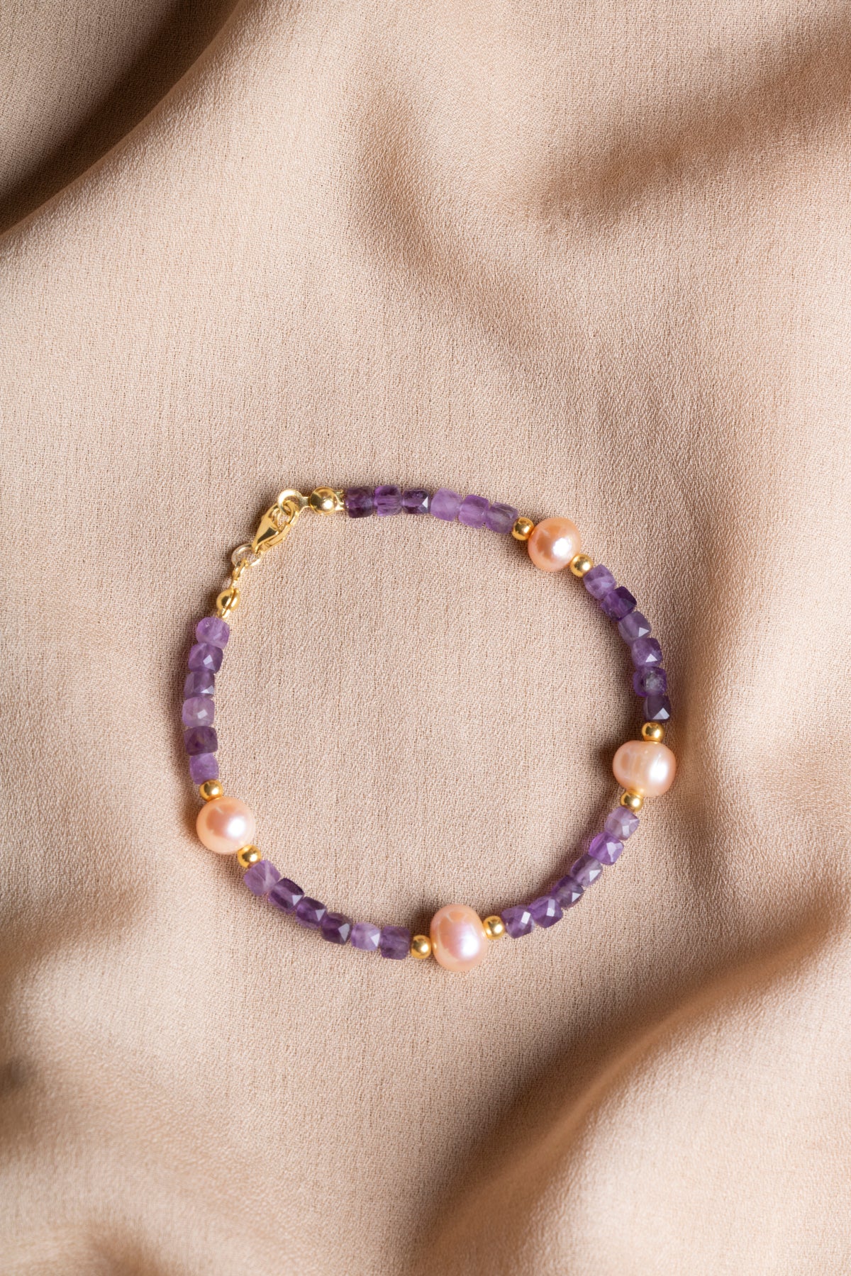Oceanistone Amethyst - Pearl Natural Stone Bracelet