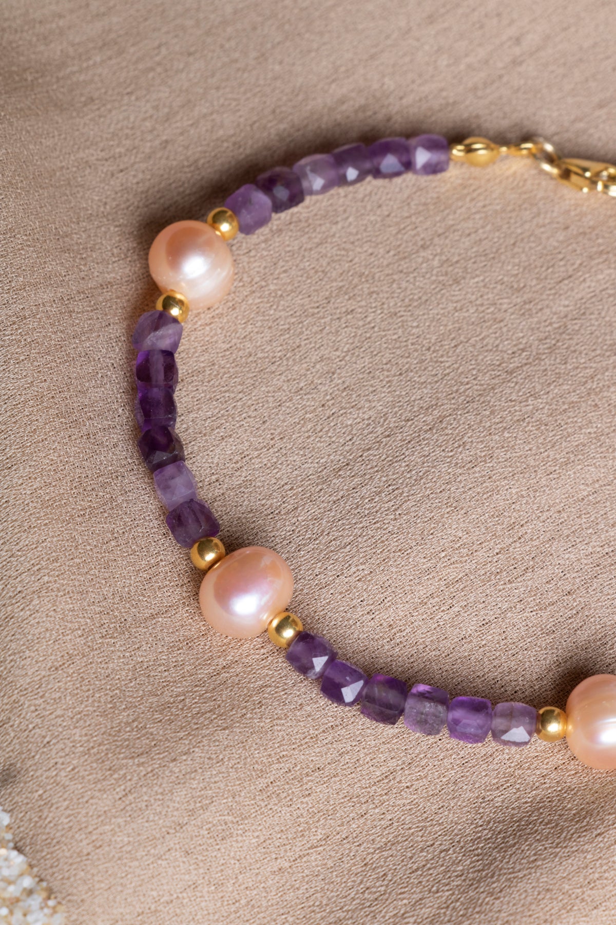 Oceanistone Amethyst - Pearl Natural Stone Bracelet