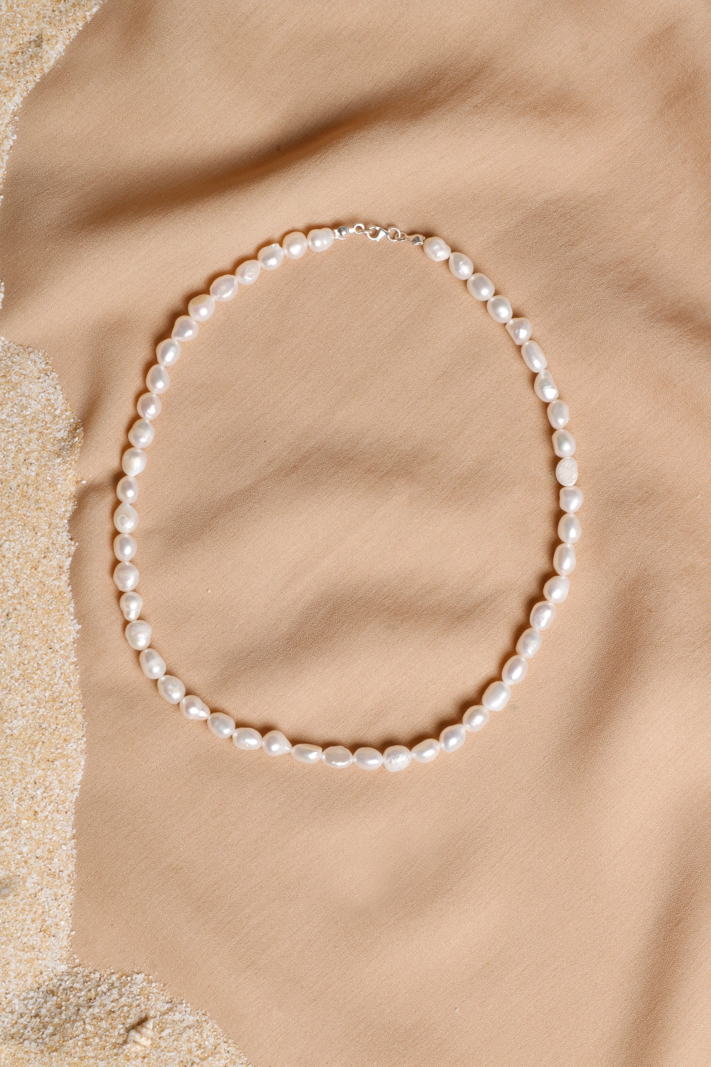 Certified Freshwater Pearl Necklace with Sterling Silver Clasp