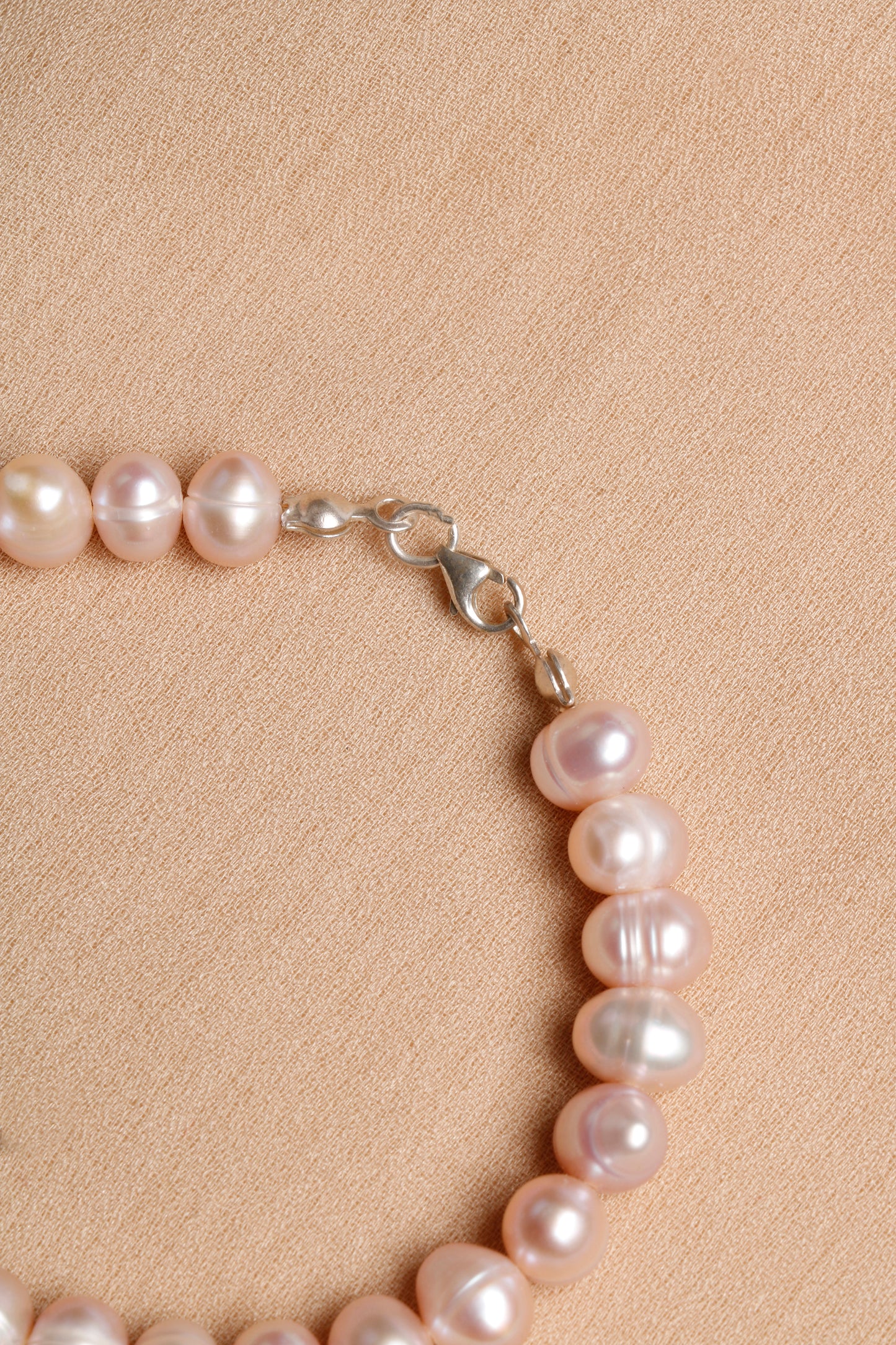 Graceful Pink Freshwater Pearl Bracelet with Silver Clasp