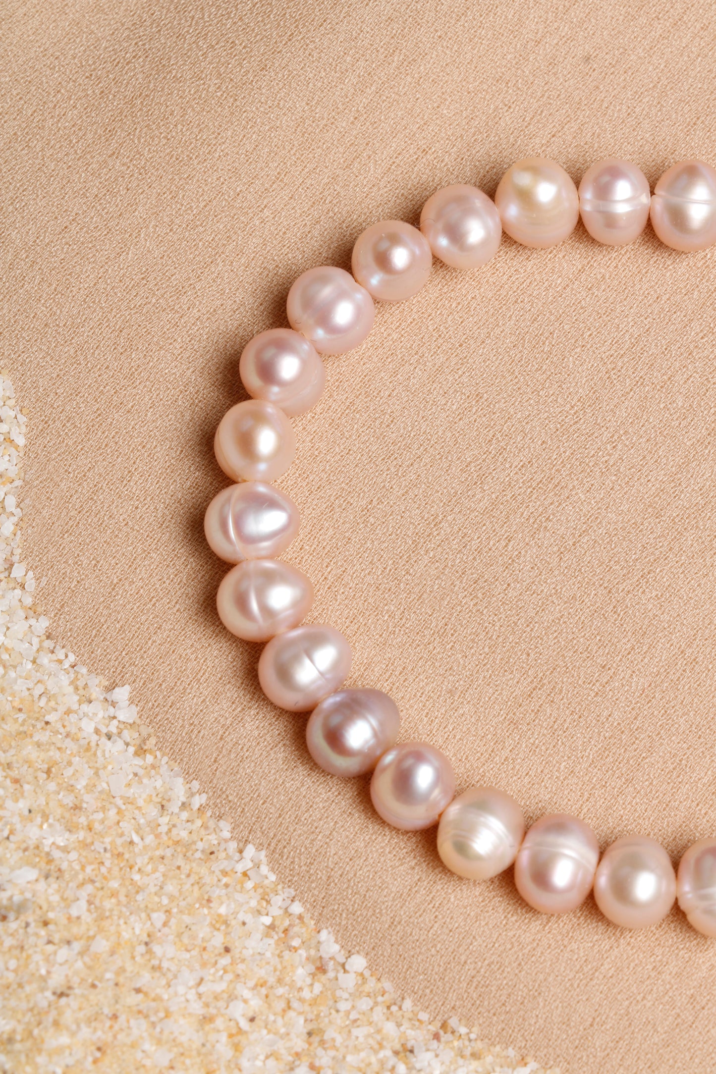 Graceful Pink Freshwater Pearl Bracelet with Silver Clasp