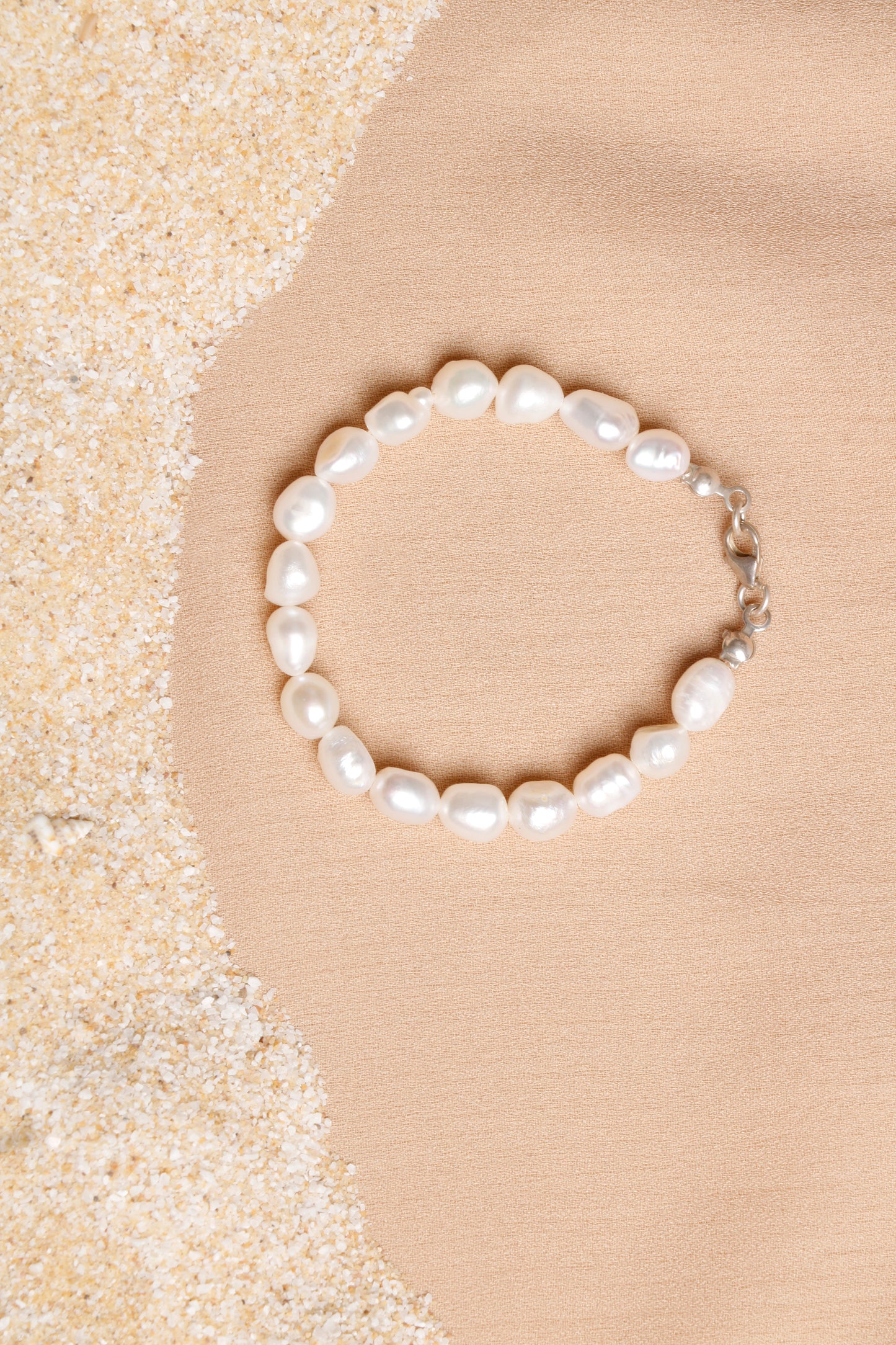 Oceanistone Freshwater Pearl Bracelet with Sterling Silver Clasp