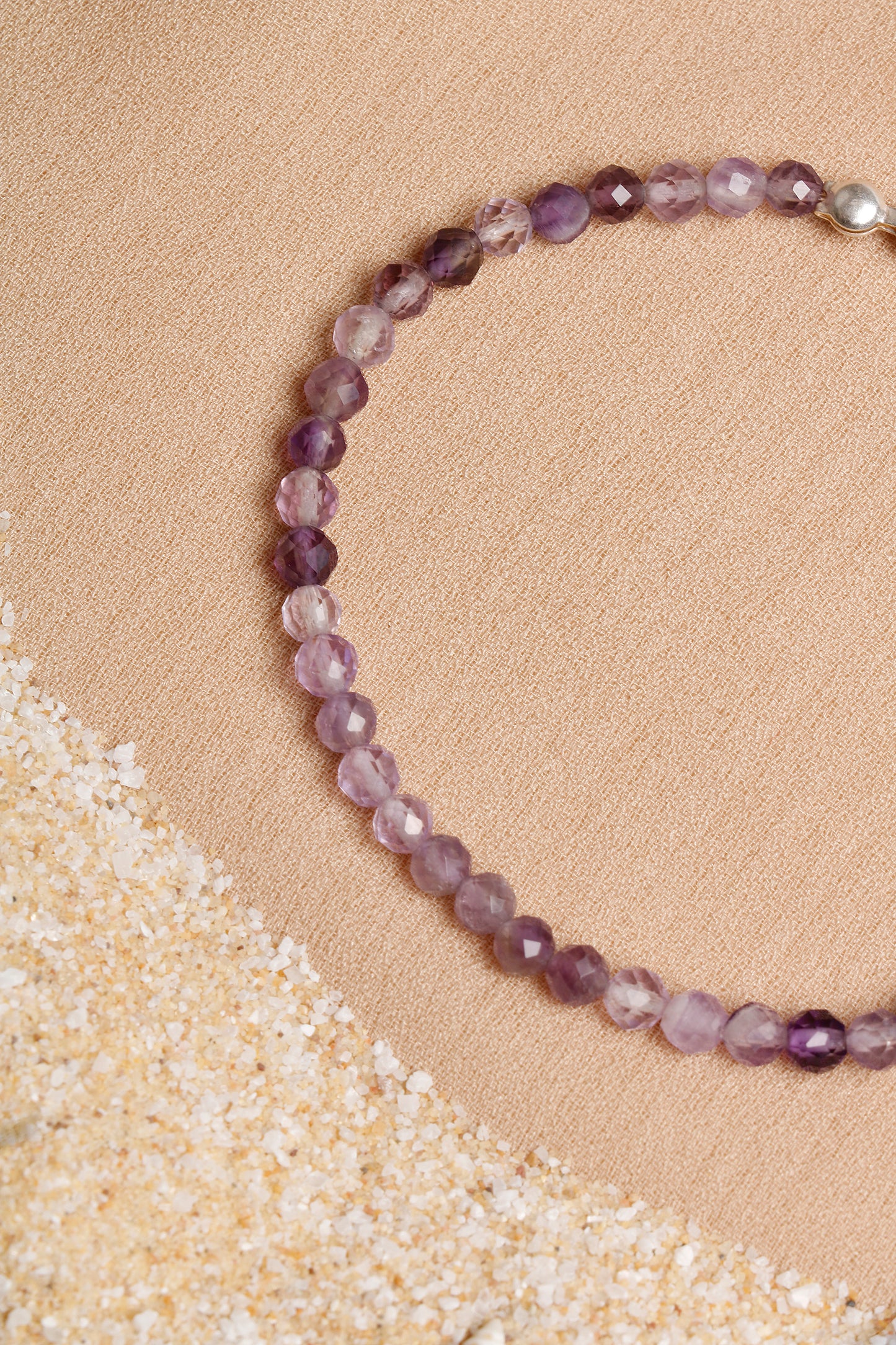 Amethyst Bracelet with Custom-Cut 4 mm Beads and Silver Clasp