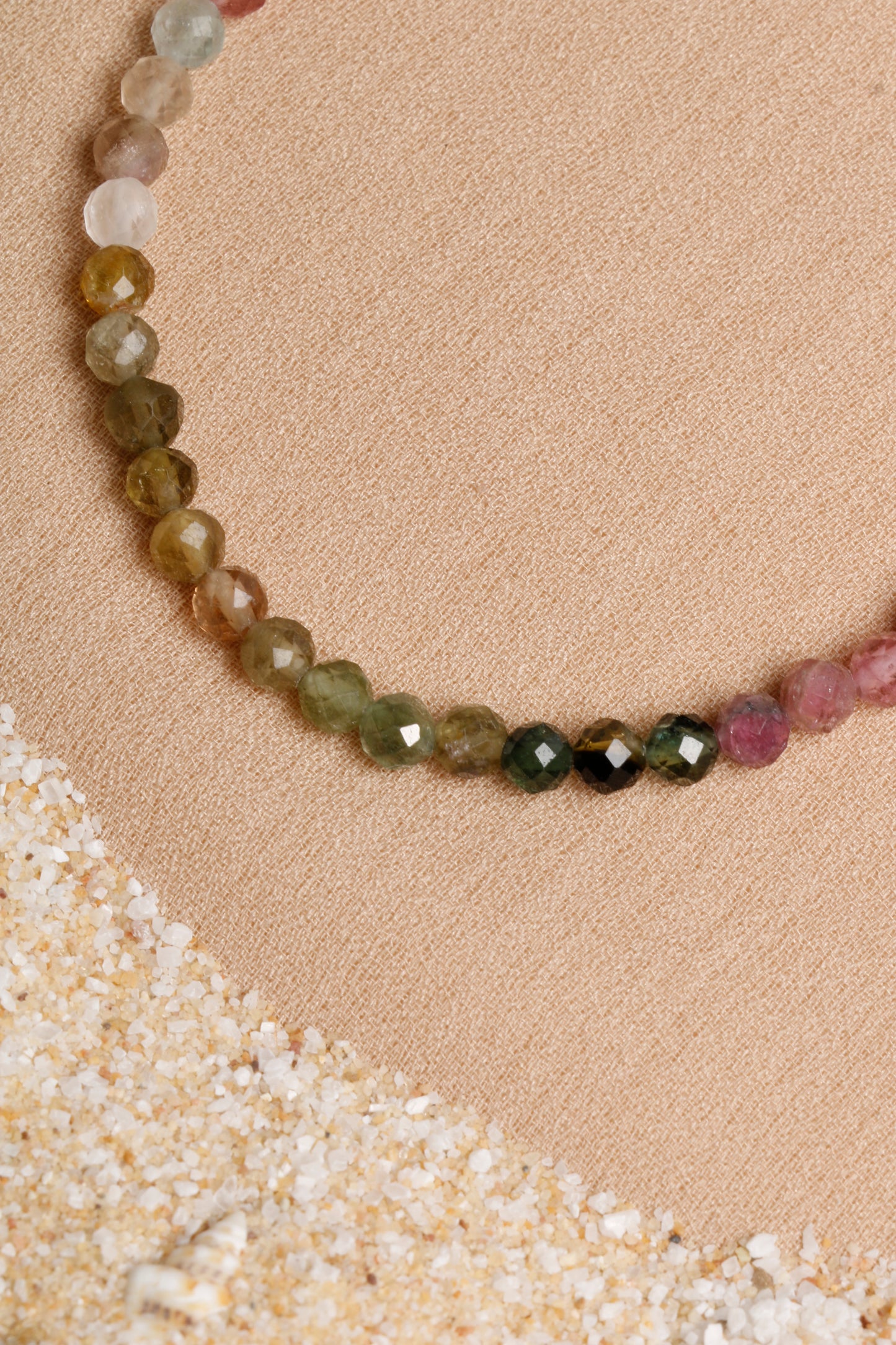 Oceanistone Multicolored Tourmaline Bracelet with Sterling Silver Clasp