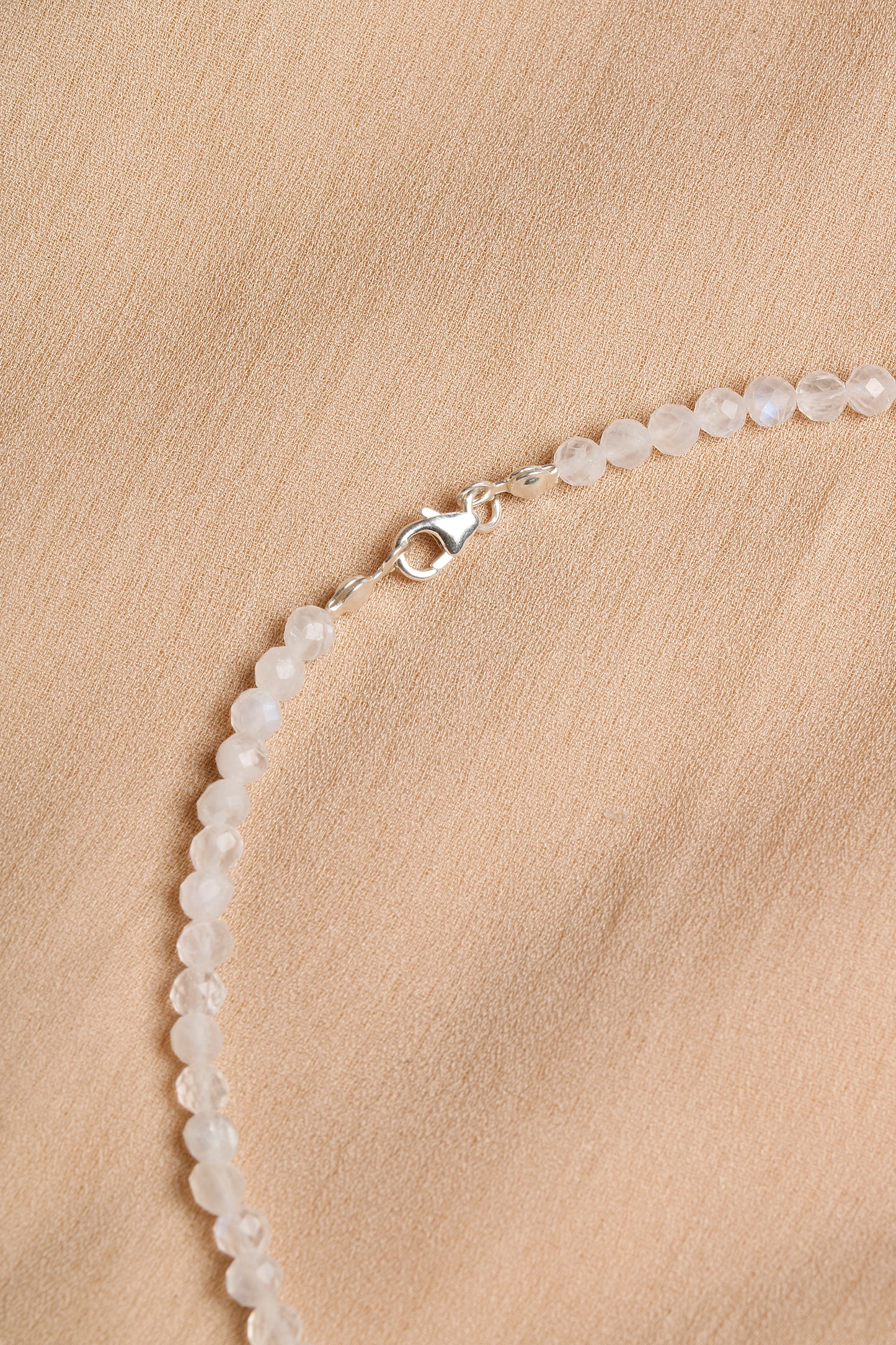 Oceanistone Genuine Moonstone Necklace with Silver Accents