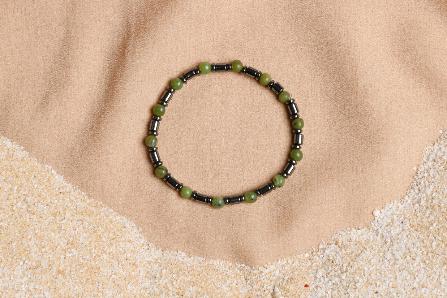 Men's Bracelet Collection with Red Agate, Jade, and Hematite Stones