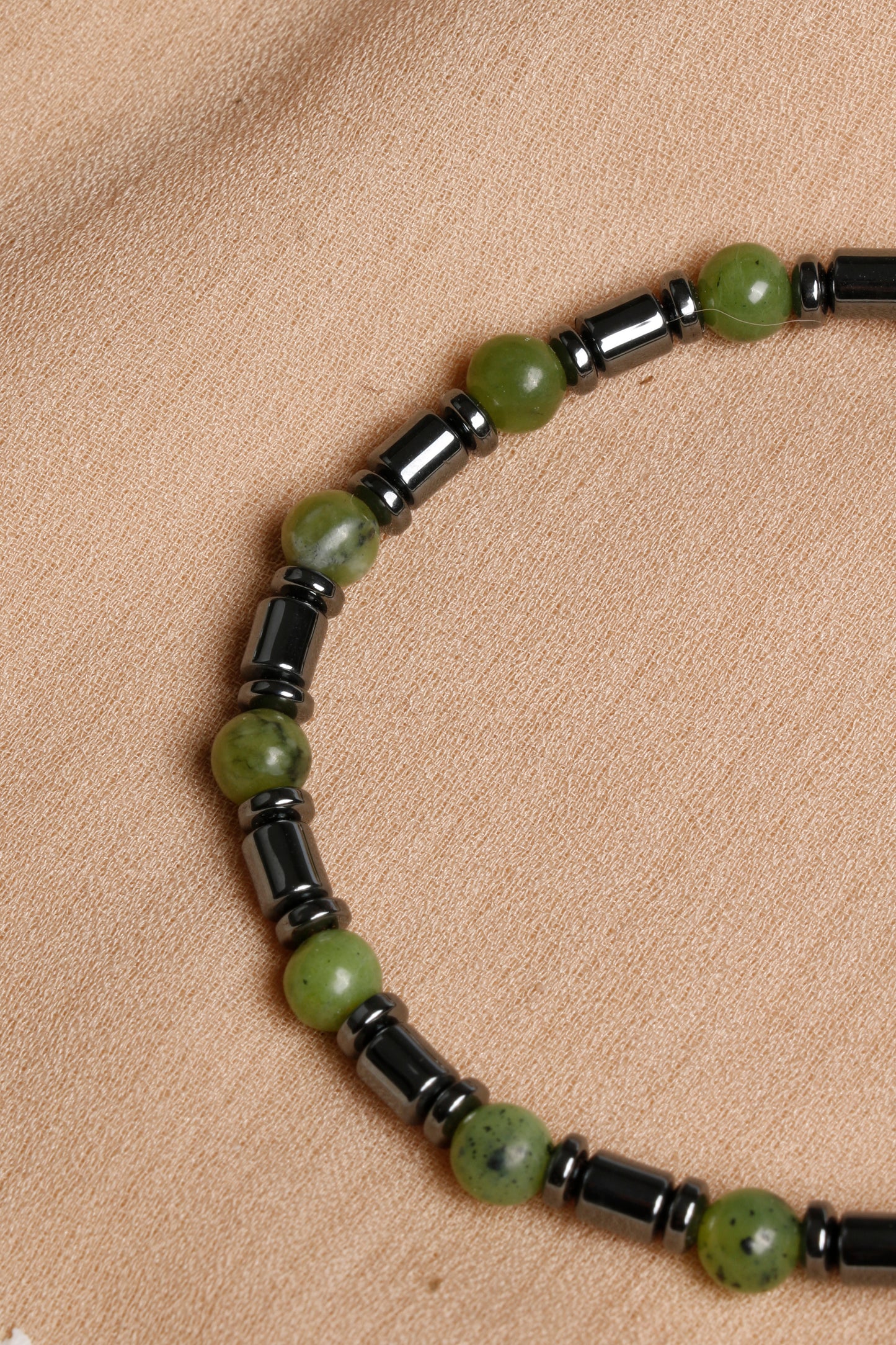 Men's Bracelet Collection with Red Agate, Jade, and Hematite Stones