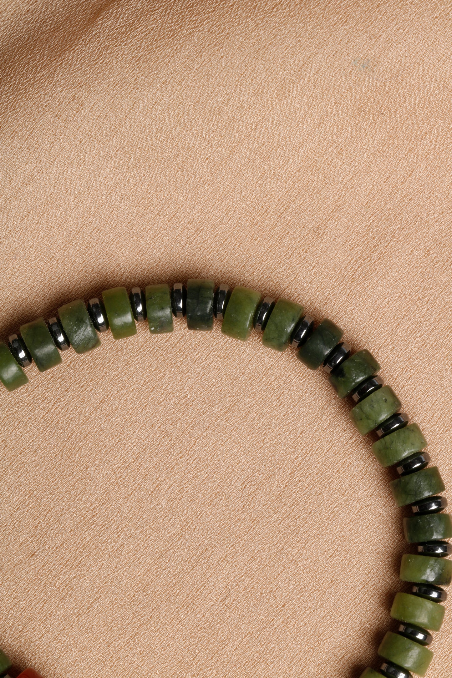 Men's Bracelet Collection with Red Agate, Jade, and Hematite Stones