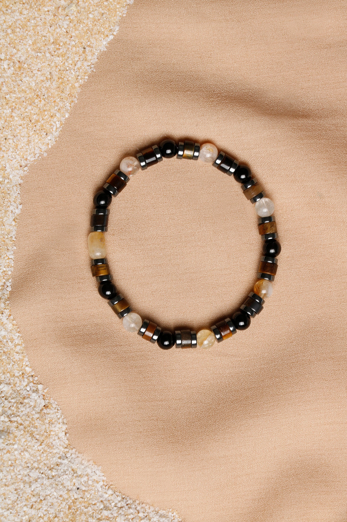 Men's Bracelet Collection with Citrine, Tiger’s Eye, and Hematite Stones