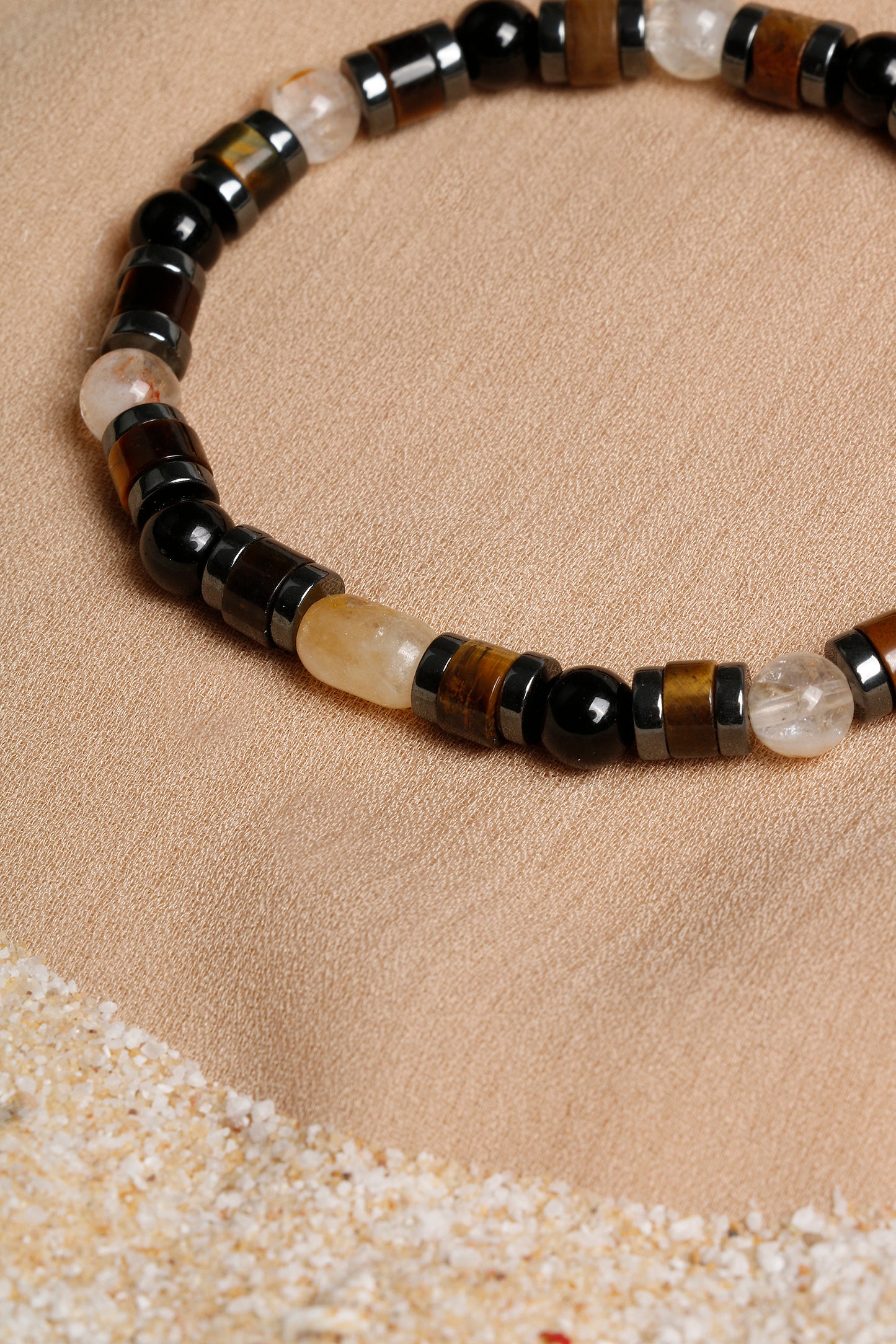 Men's Bracelet Collection with Citrine, Tiger’s Eye, and Hematite Stones