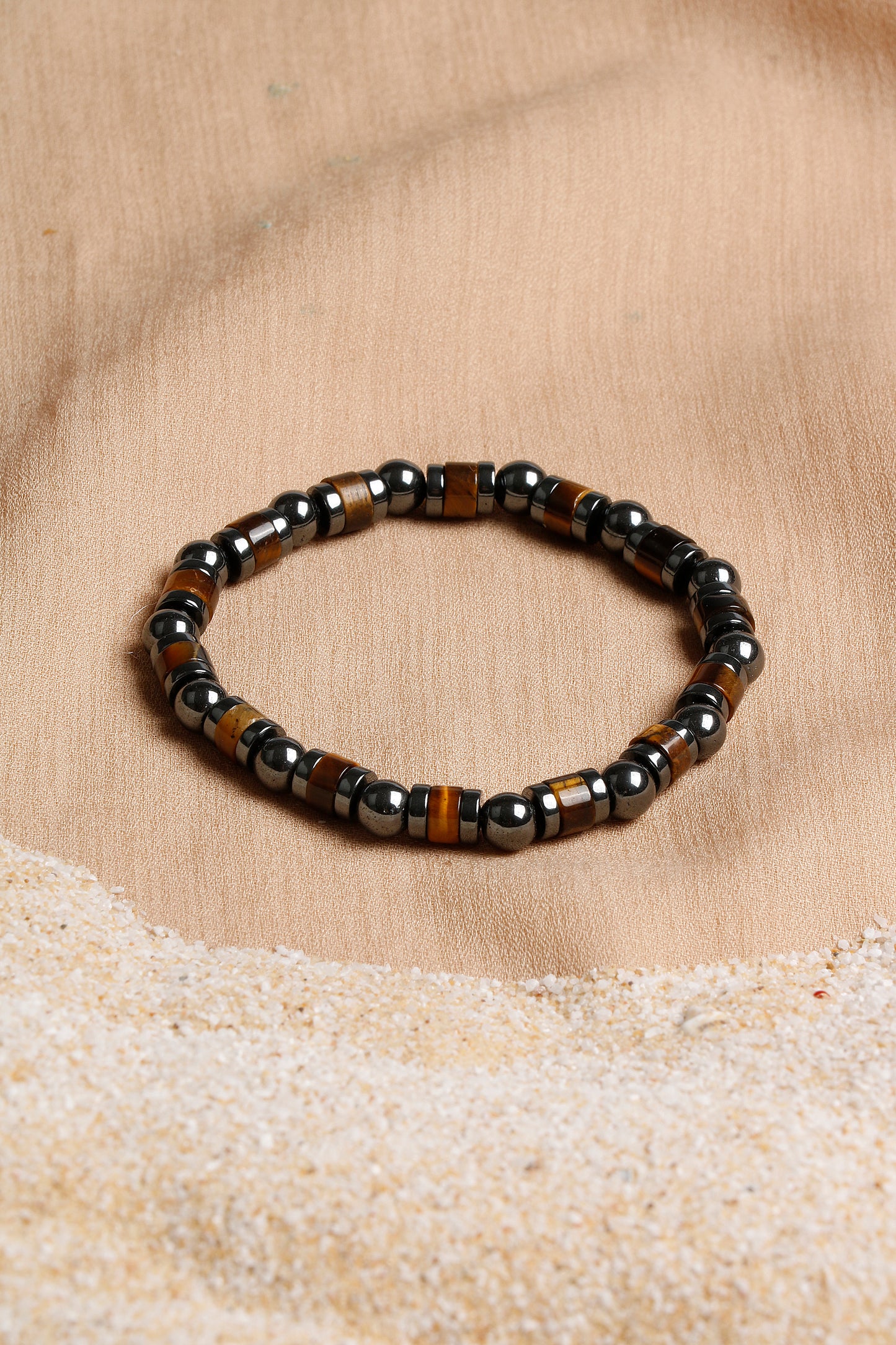 Men's Bracelet Collection with Citrine, Tiger’s Eye, and Hematite Stones