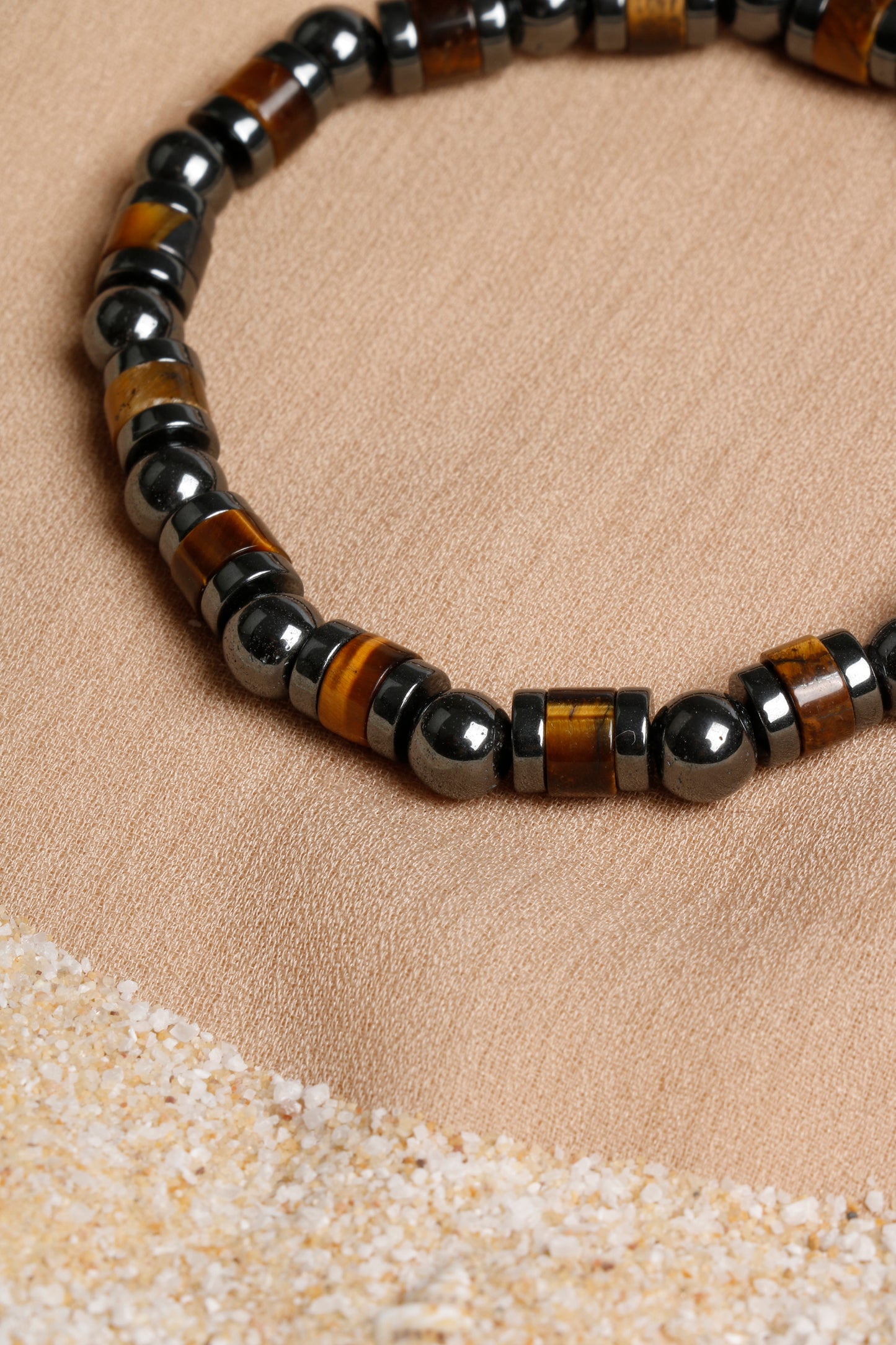 Men's Bracelet Collection with Citrine, Tiger’s Eye, and Hematite Stones