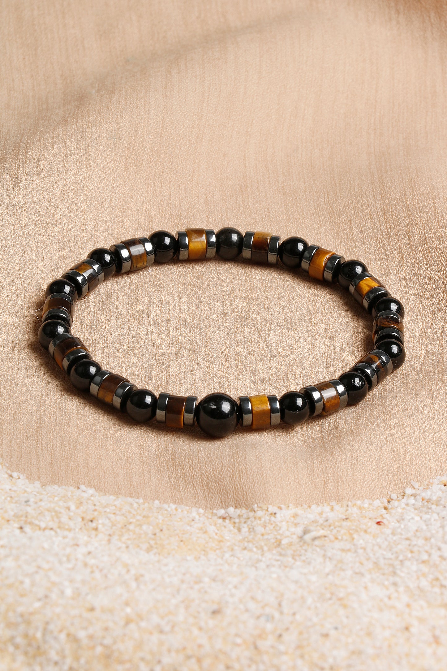 Men's Bracelet Collection with Citrine, Tiger’s Eye, and Hematite Stones