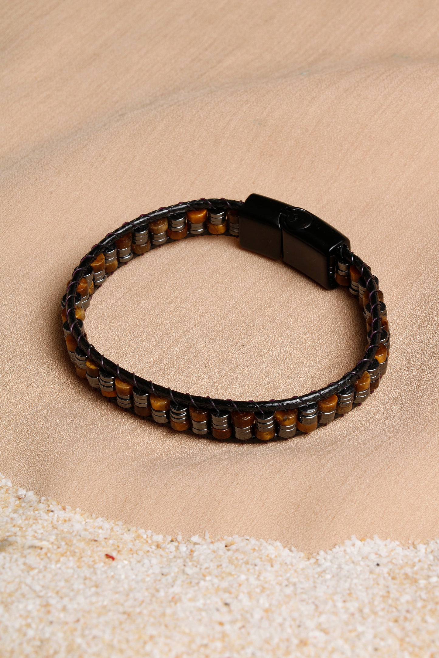 Oceanistone Men’s Bracelet Collection: Citrine, Turquoise, and Hematite Balance