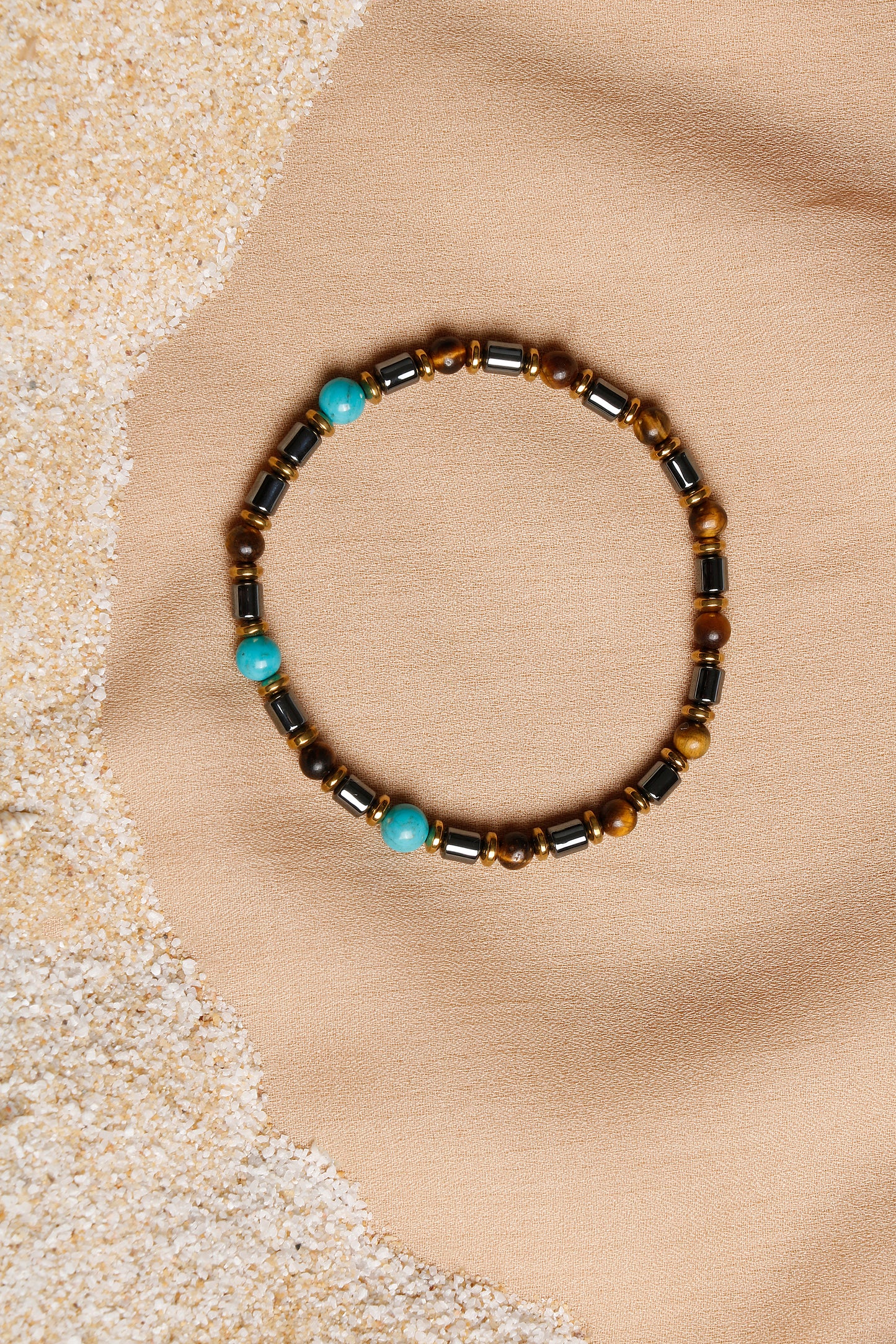 Oceanistone Men’s Bracelet Collection: Citrine, Turquoise, and Hematite Balance
