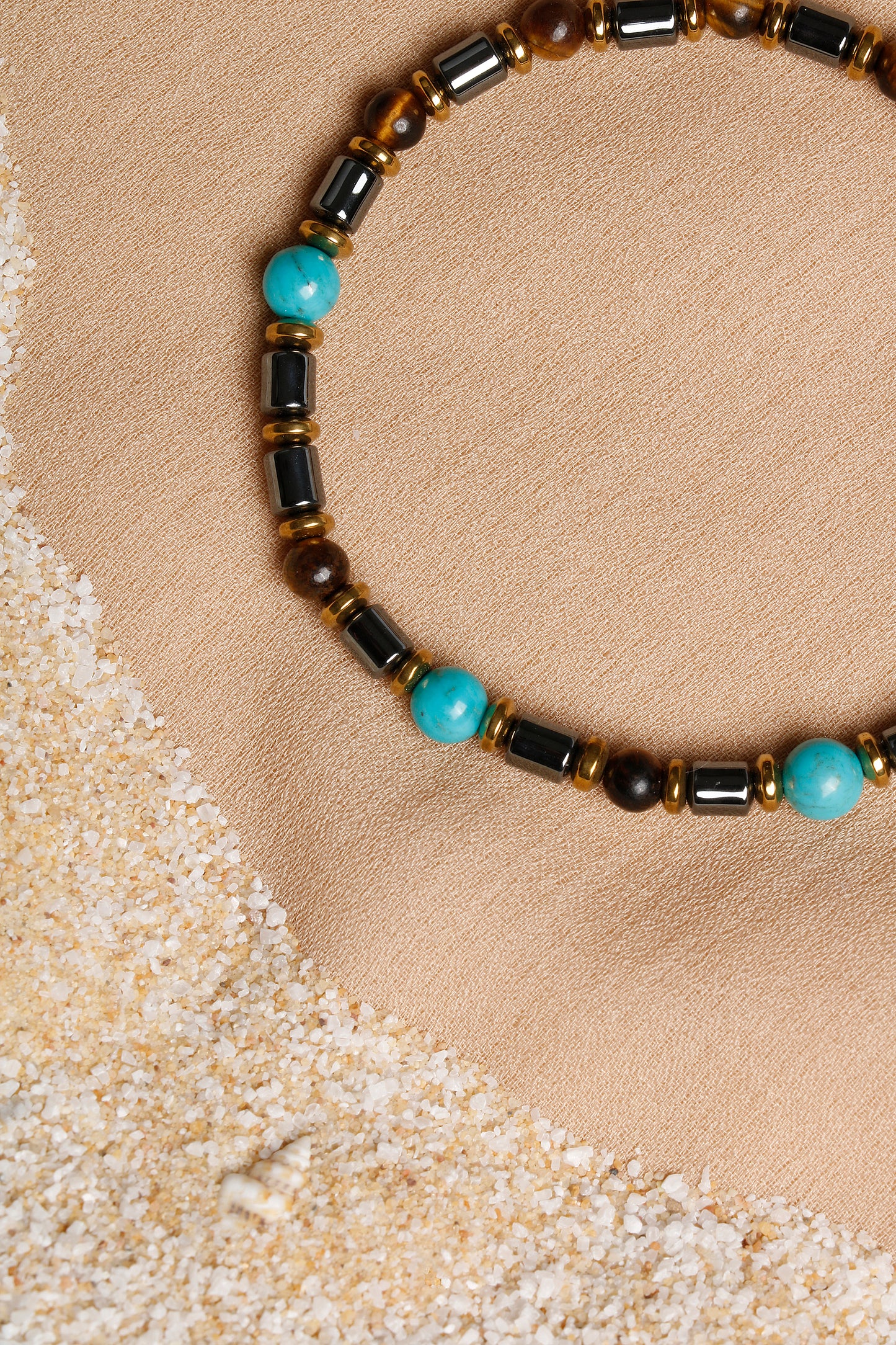 Oceanistone Men’s Bracelet Collection: Citrine, Turquoise, and Hematite Balance