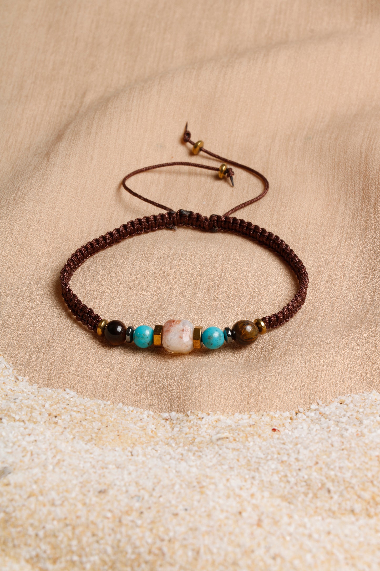 Oceanistone Men’s Bracelet Collection: Citrine, Turquoise, and Hematite Balance