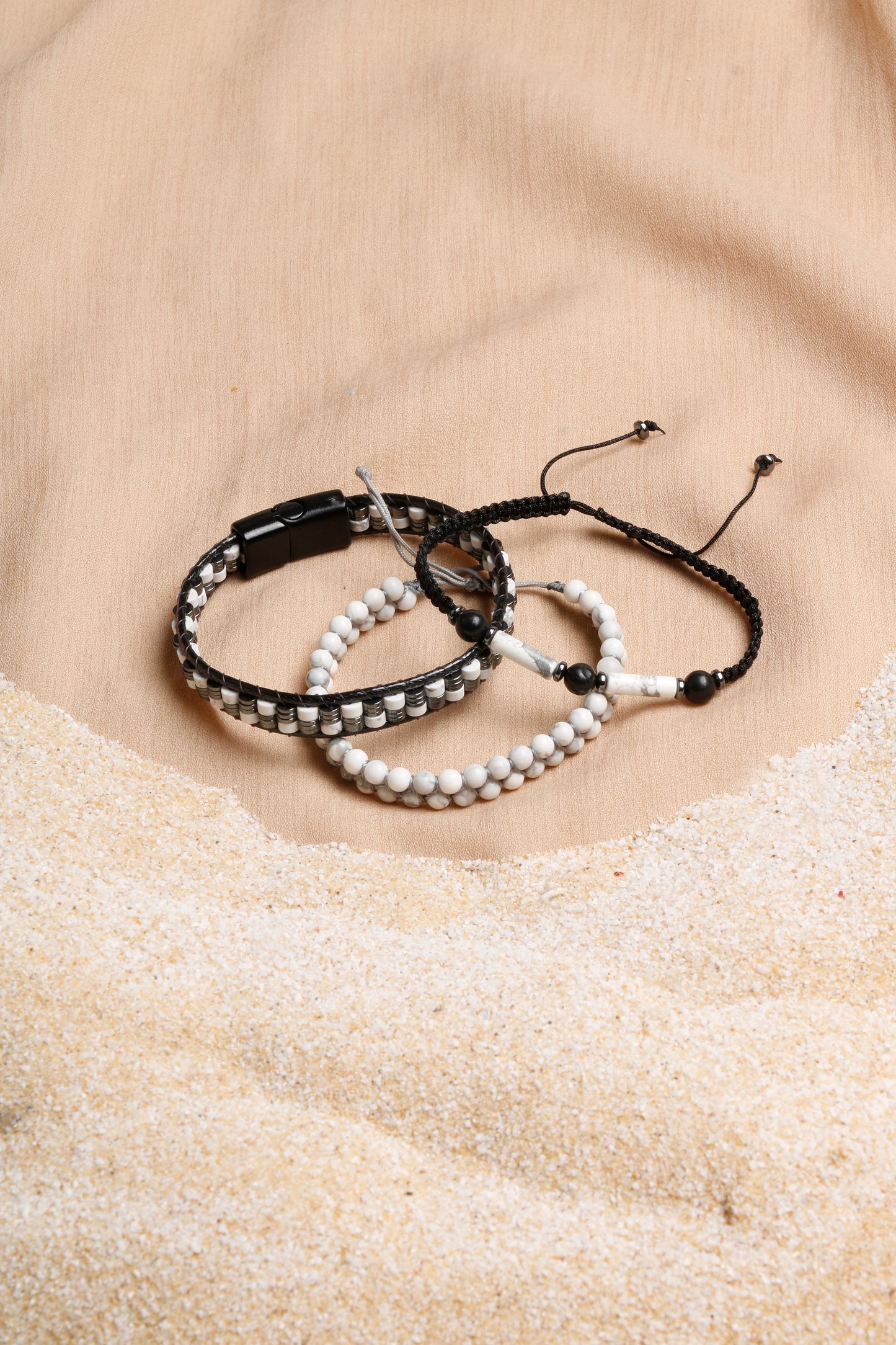 Oceanistone Men’s Bracelet Collection: Howlite and Shungite Harmony