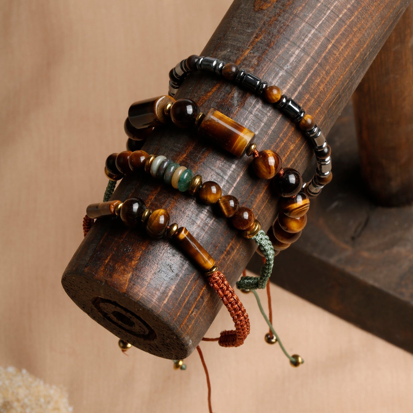 Oceanistone Men’s Bracelet Collection: Tiger Eye, Agate, and Hematite
