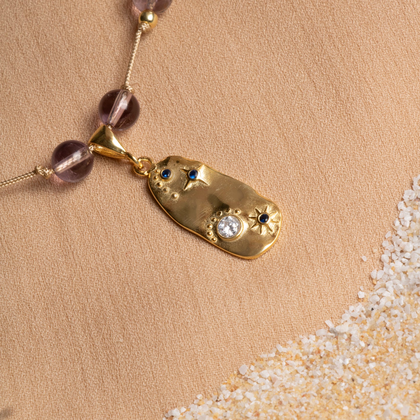 Ametrine Necklace with Sterling Silver Pendant – Oceanistone Collection
